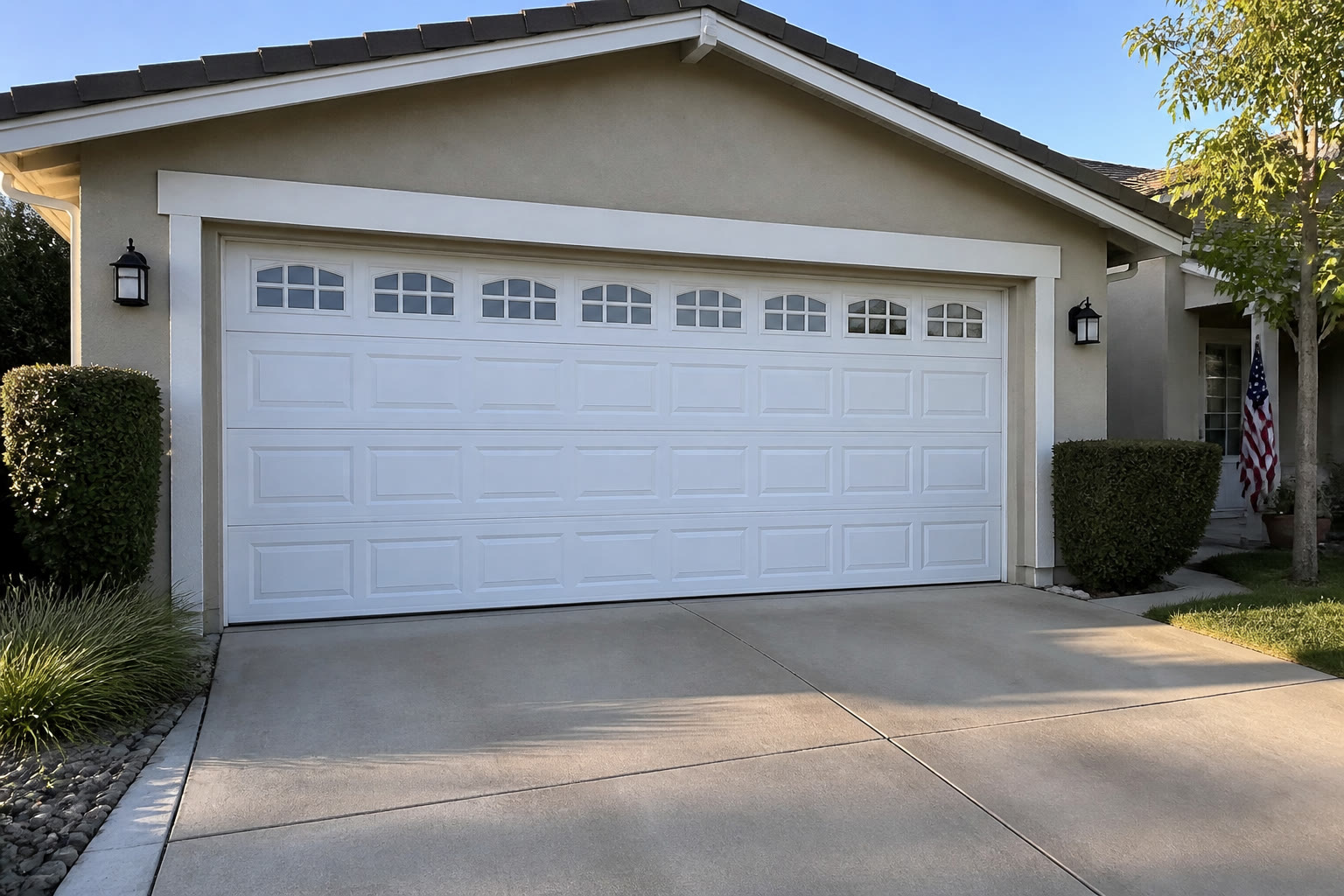 Finished garage door after service